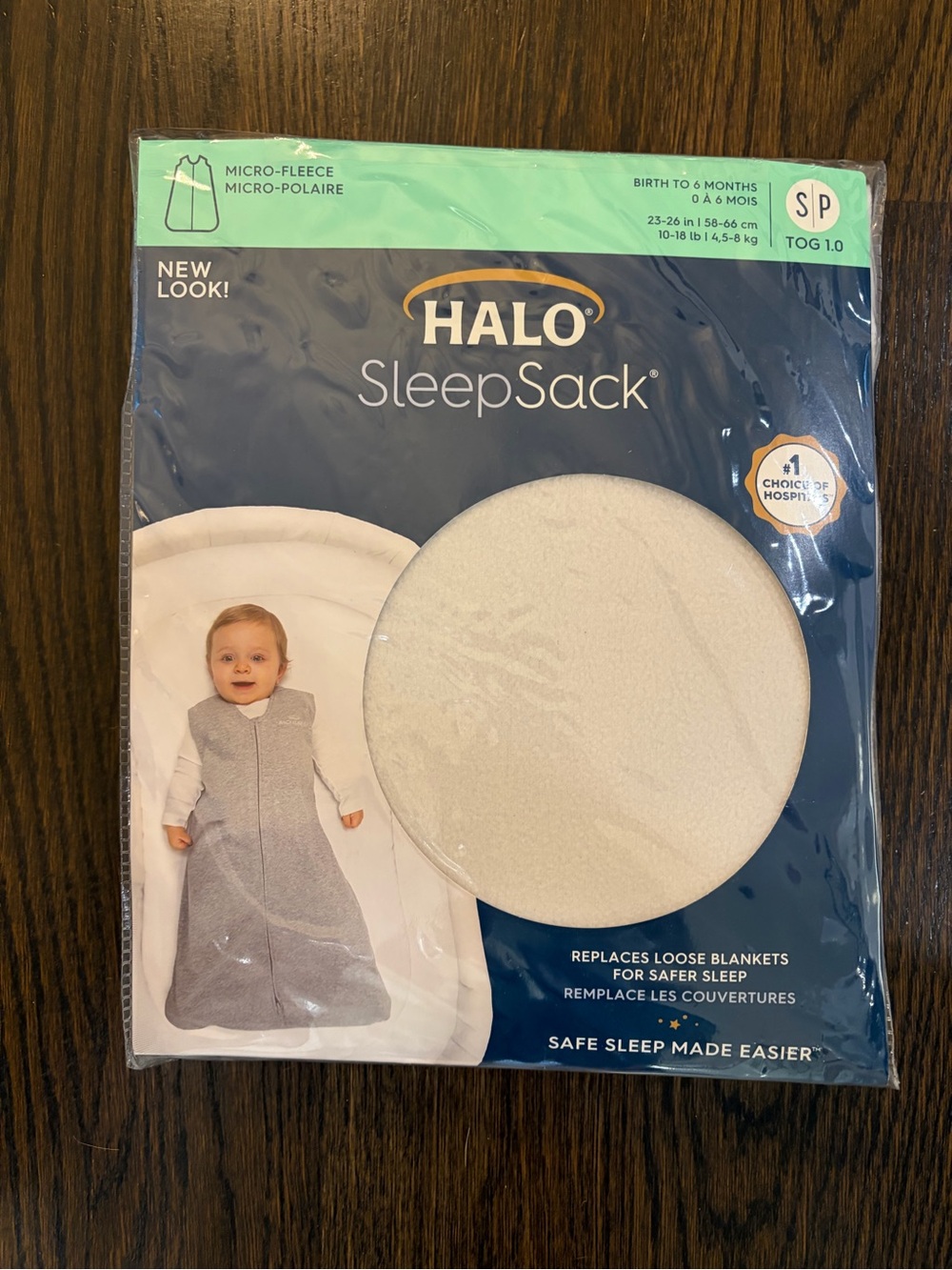 Halo SleepSack Micro-Fleece Baby Sleep Sack - Gray and White